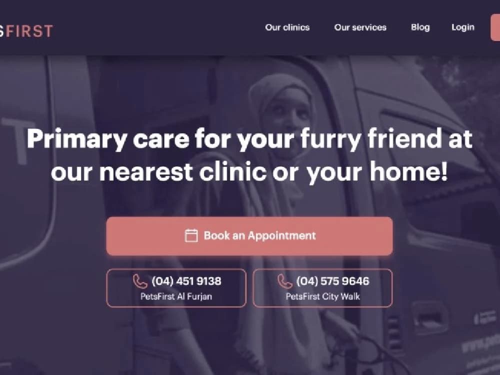PetsFirst - AI Support & Booking Agent for a UAE Veterinary Chain — portfolio cover