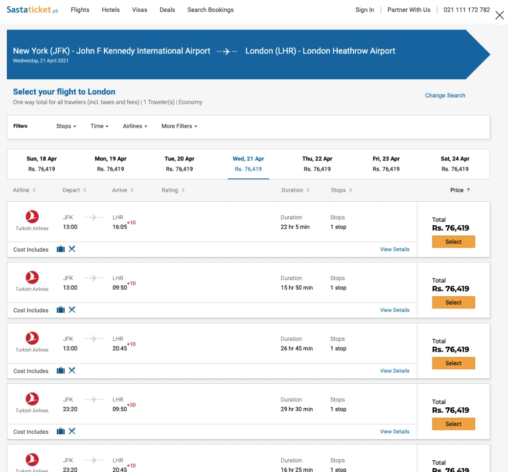 Flight Aggregator - Sastaticket.pk — project image 3