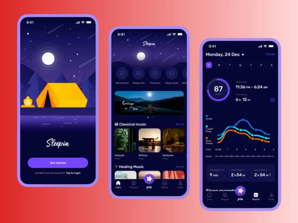 Sleepia App — portfolio cover